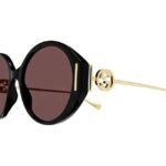 Gucci Gold Frame Women Sunglasses - GG1202S-001 57