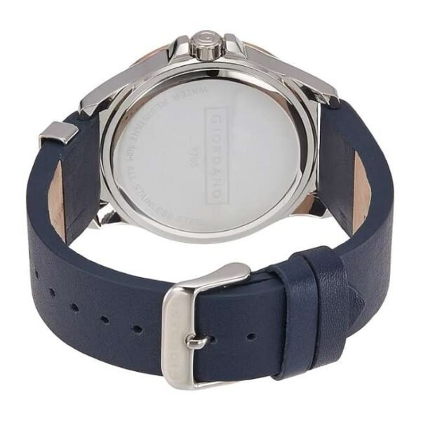 giordano blue rosegold men leather watch 1765-02