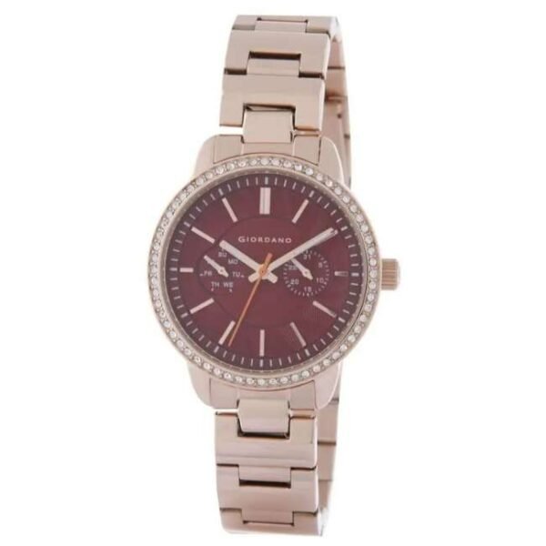 giordano brown women metal watch 2881-55