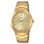 Casio Enticer Leather Men Gold Watch A2299