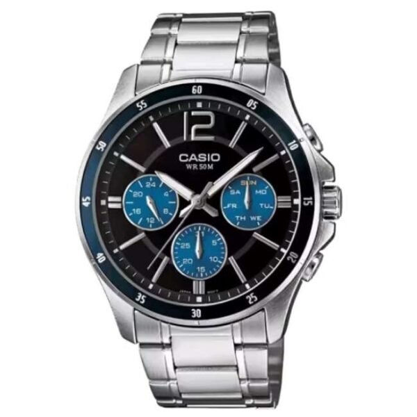 Casio Enticer Leather Black Men Watch A950