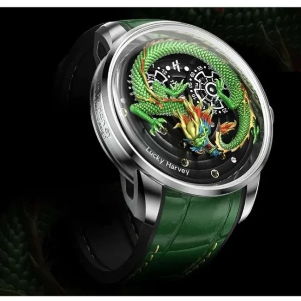 Lucky Harvey Craftsmanship Series Green Dragon Automatic Watch Lh/Gn/Dn-30