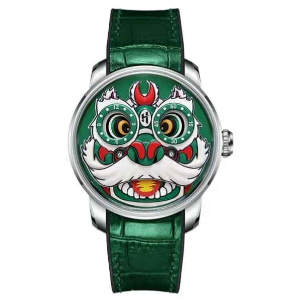 Lucky Harvey Fun Series Green Lion Dance Automatic Watch Lh/Gn/Ld-07