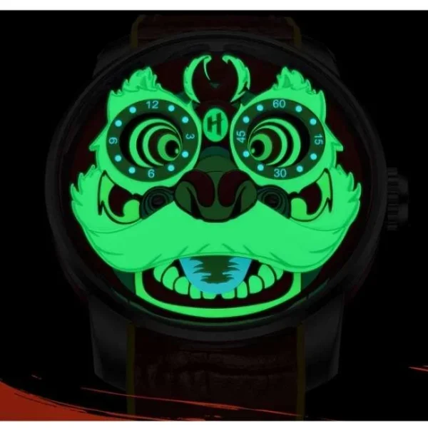 Lucky Harvey Fun Series Green Lion Dance Automatic Watch Lh/Gn/Ld-07