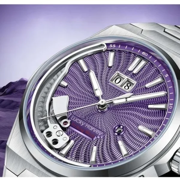 Lucky Harvey Sound Of Nature Purple Chiming Limited Edition Automatic Watch Lh/Pe/Cg-21