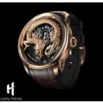 Lucky Harve Craftsmanship Series Rose Gold Dragon Automatic Watch Lh/Rg/Dn-33