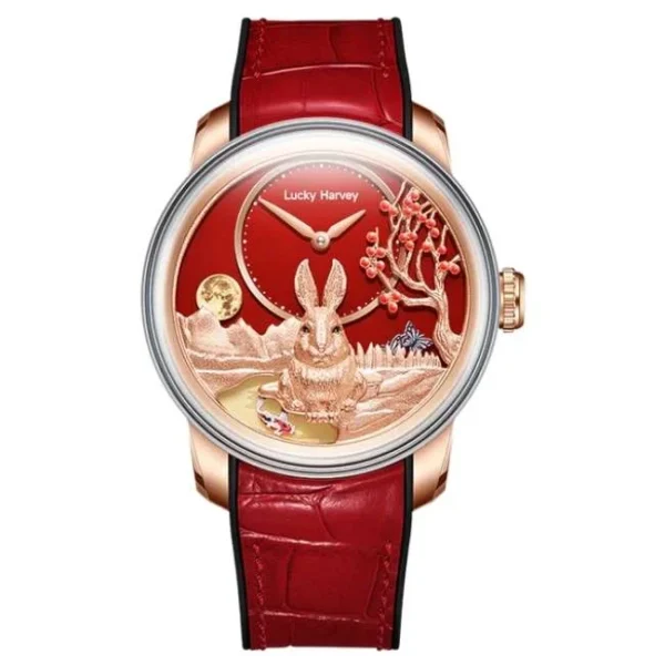 Lucky Harvey Craftmanship Series Rose Gold Rabbit Limited Edition Automatic Watch Lh/Rg/Rt-24