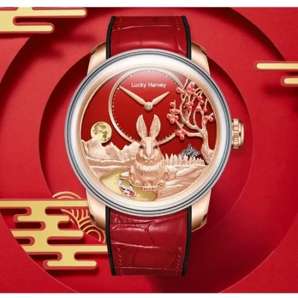 Lucky Harvey Craftmanship Series Rose Gold Rabbit Limited Edition Automatic Watch Lh/Rg/Rt-24