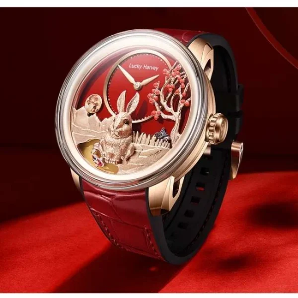 Lucky Harvey Craftmanship Series Rose Gold Rabbit Limited Edition Automatic Watch Lh/Rg/Rt-24
