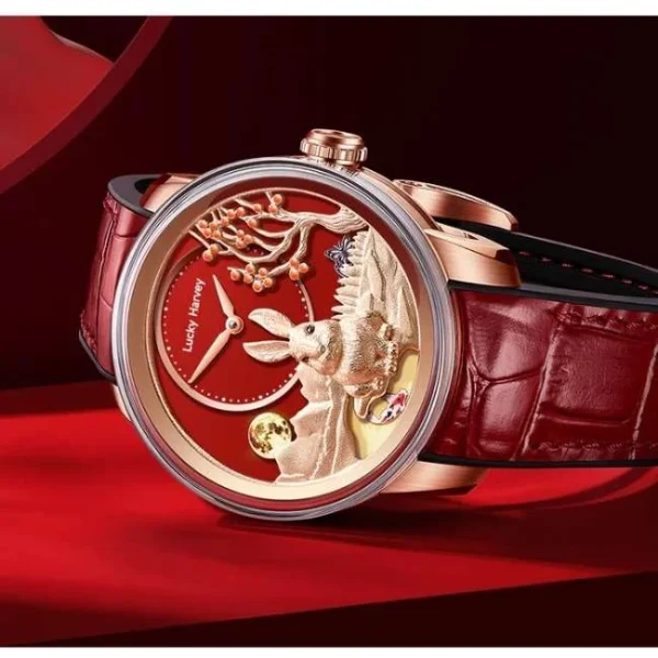 Lucky Harvey Craftmanship Series Rose Gold Rabbit Limited Edition Automatic Watch Lh/Rg/Rt-24