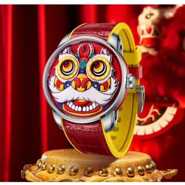 Lucky Harvey Fun Series Red Lion Dance Automatic Watch Lh/R/Ld-08
