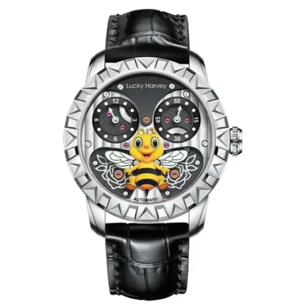 Lucky Harvey Fun Series Silver Honey Bee Automatic Watch Lh/S/Be-01
