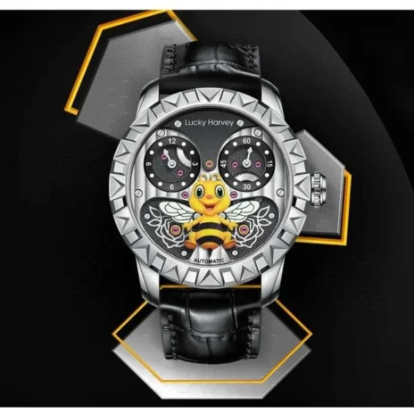 Lucky Harvey Fun Series Silver Honey Bee Automatic Watch Lh/S/Be-01