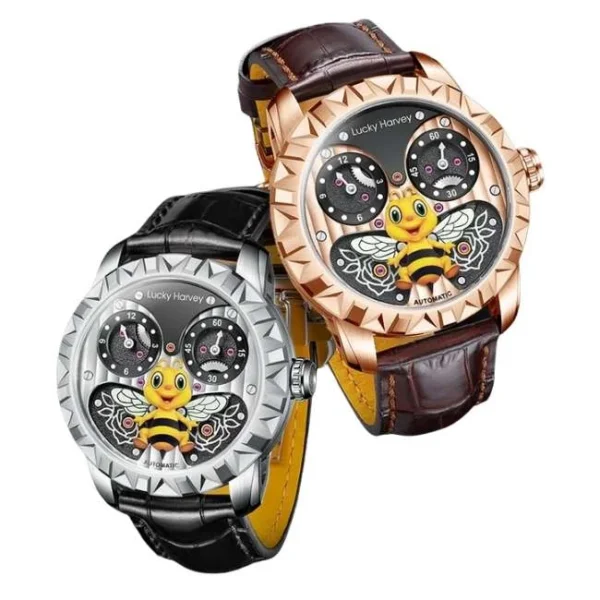 Lucky Harvey Fun Series Silver Honey Bee Automatic Watch Lh/S/Be-01