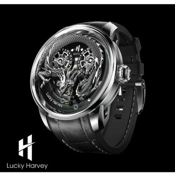 Lucky Harvey Craftsmanship Series Silver Dragon Automatic Watch Lh/S/Dn-32
