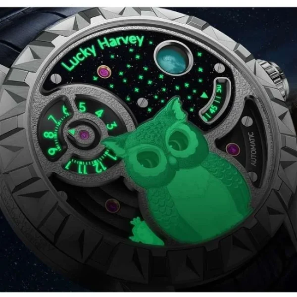 Lucky Harvey Fun Series Silver Owl Automatic Watch Lh/S/Ol-05