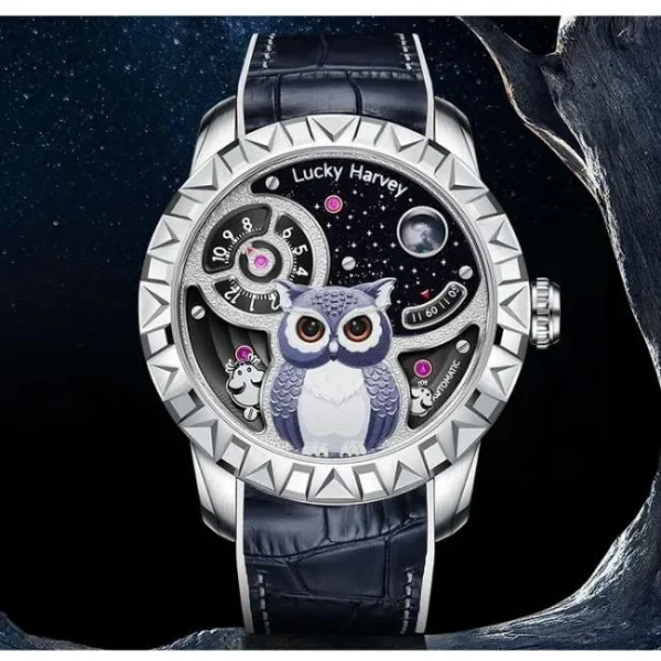Lucky Harvey Fun Series Silver Owl Automatic Watch Lh/S/Ol-05