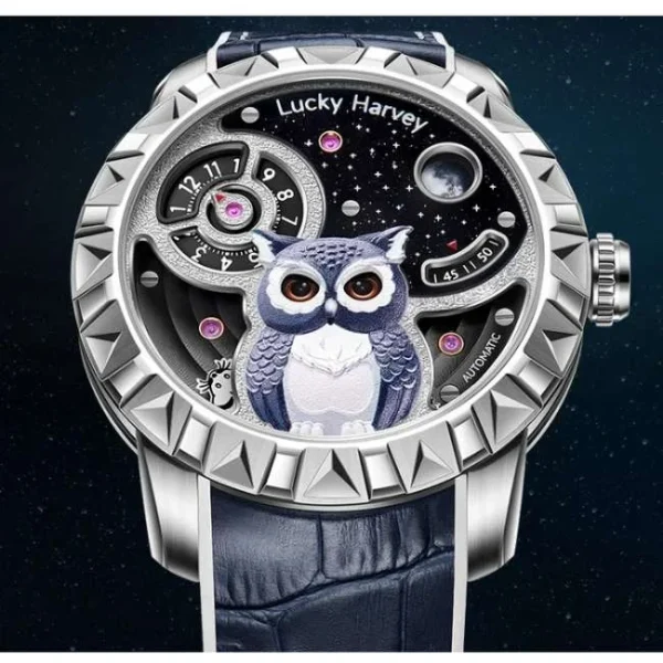Lucky Harvey Fun Series Silver Owl Automatic Watch Lh/S/Ol-05