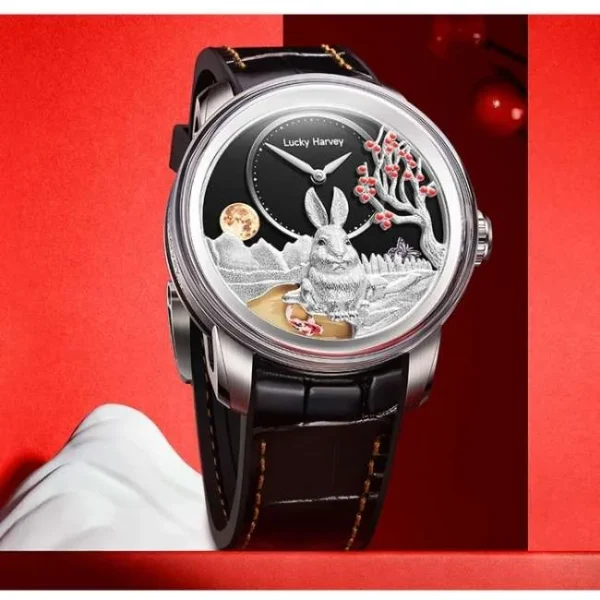 Lucky Harvey Craftmanship Series Silver Rabbit Limited Edition Automatic Watch Lh/S/Rt-23