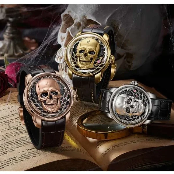 Lucky Harvey Craftmanship Series Silver Skull Limited Edition Automatic Watch Lh/S/Sl-29