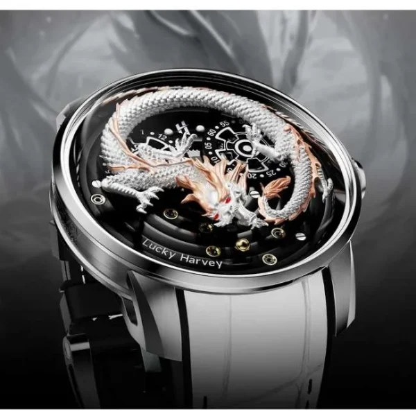 Lucky Harvey Craftsmanship Series White Dragon Automatic Watch Lh/W/Dn-31