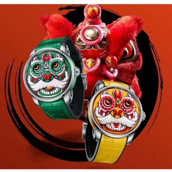Lucky Harvey Fun Series Yellow Lion Dance Automatic Watch Lh/Y/Ld-09