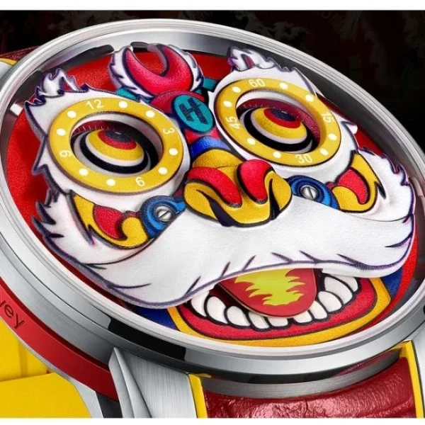 Lucky Harvey Fun Series Yellow Lion Dance Automatic Watch Lh/Y/Ld-09