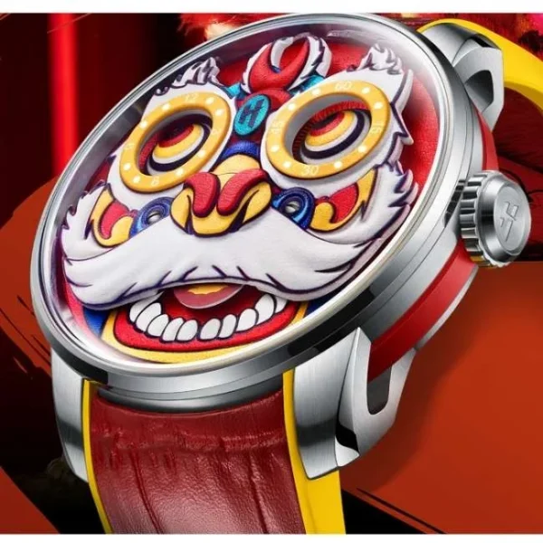 Lucky Harvey Fun Series Yellow Lion Dance Automatic Watch Lh/Y/Ld-09