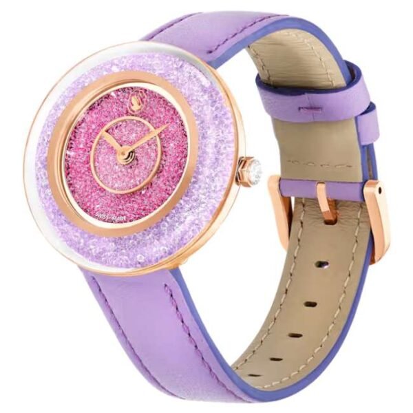 Swarovski Leather Purple Women Watch 5656896