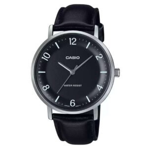 Casio Enticer  Leather Black Men Watch A2408