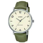 Casio Enticer Leather Green Men Watch A2409