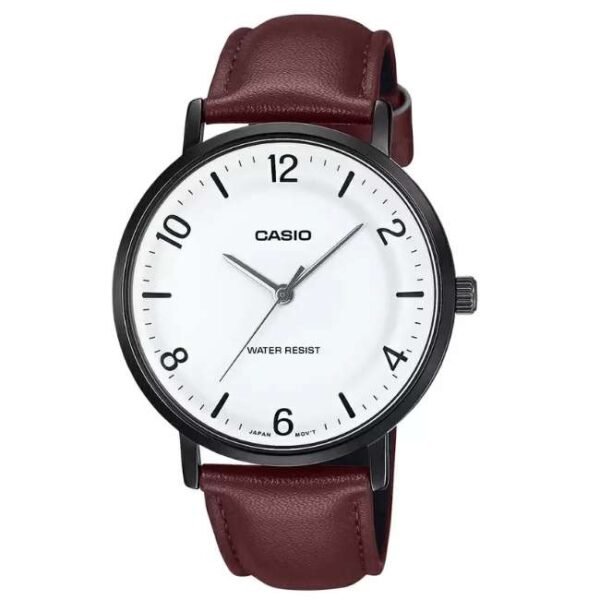 Casio Enticer Leather Brown Men Watch A2410