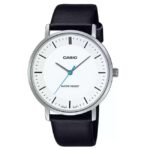 Casio Enticer Leather Black Men Watch A2414