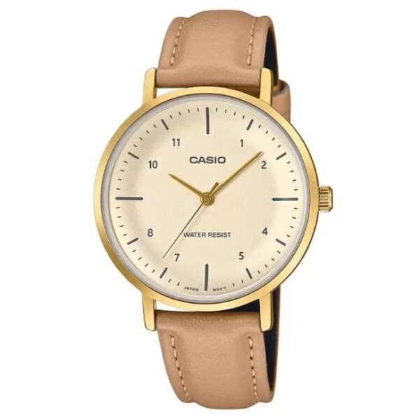 Casio Enticer Leather Brown Women Watch A2426