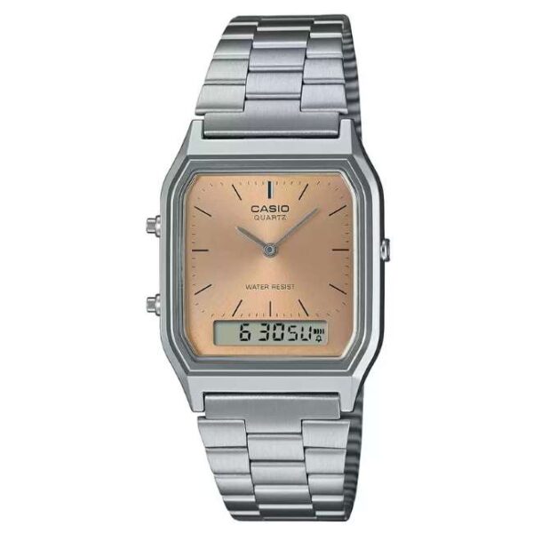 Casio Vintage Stainless Steel Silver Unisex Watch AD279