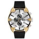 Diesel Leather Black Men Watch DZ4671