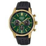 Casio Edifice Leather Black Men Watch ED658