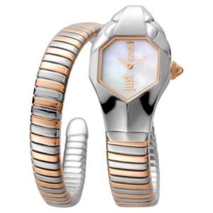Just Cavalli Women Two Tone Silver & Rose Gold Color Watch JC1L001M0045