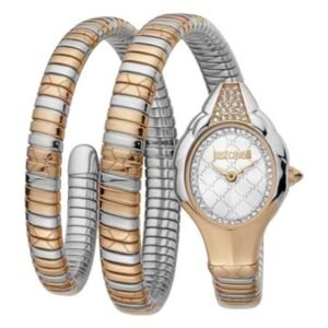 Just Cavalli Women Two Tone Silver & Rose Gold Color Watch JC1L189M0085