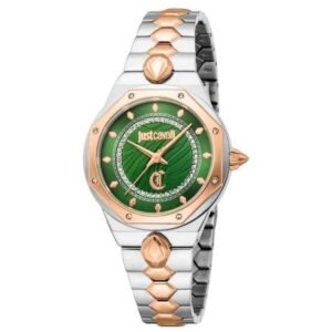 Just Cavalli Women Two Tone Silver & Rose Gold Color Watch JC1L277M0065
