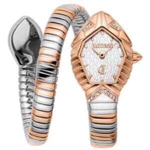 Just Cavalli Women Two Tone Silver & Rose Gold Color Watch JC1L356M0065
