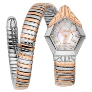 Just Cavalli Women Two Tone Silver & Rose Gold Color Watch JC1L358M0085