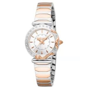Just Cavalli Women Two Tone Silver & Rose Gold Color Watch JC1L363M0085