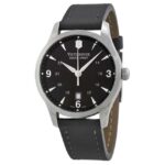 Victorinox Leather Black Watch 241474
