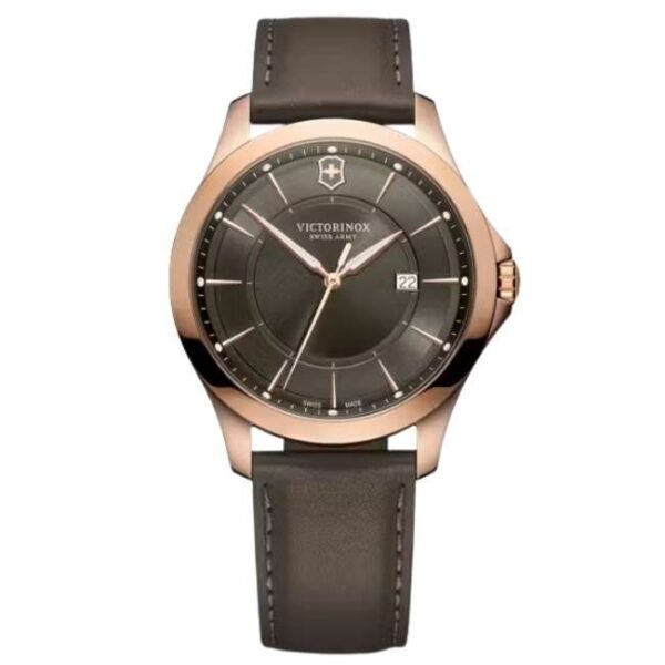 Victorinox Genuine Leather Grey Watch 241908
