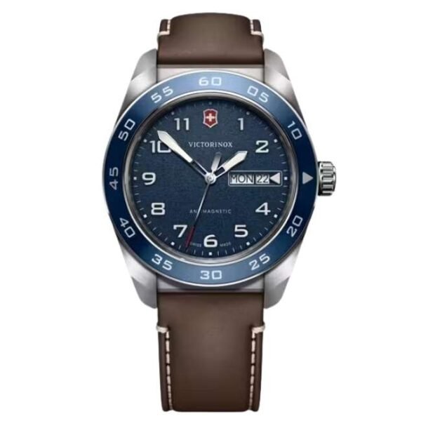 Victorinox Leather Blue Watch 242040