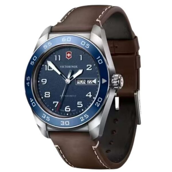 Victorinox Leather Blue Watch 242040