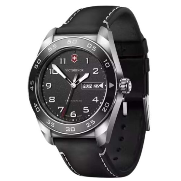 Victorinox Leather Black Watch 242041