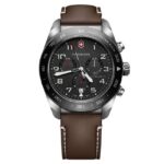 Victorinox Leather Black Watch 242046