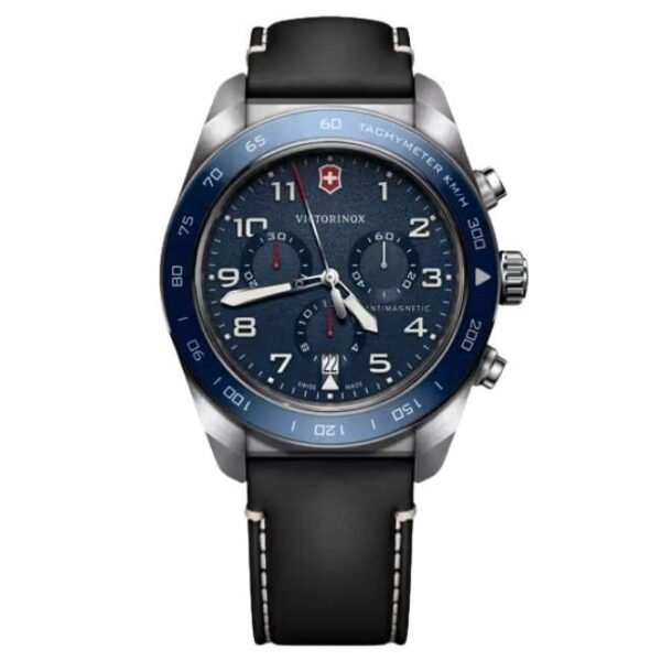 Victorinox Leather Blue Watch 242047